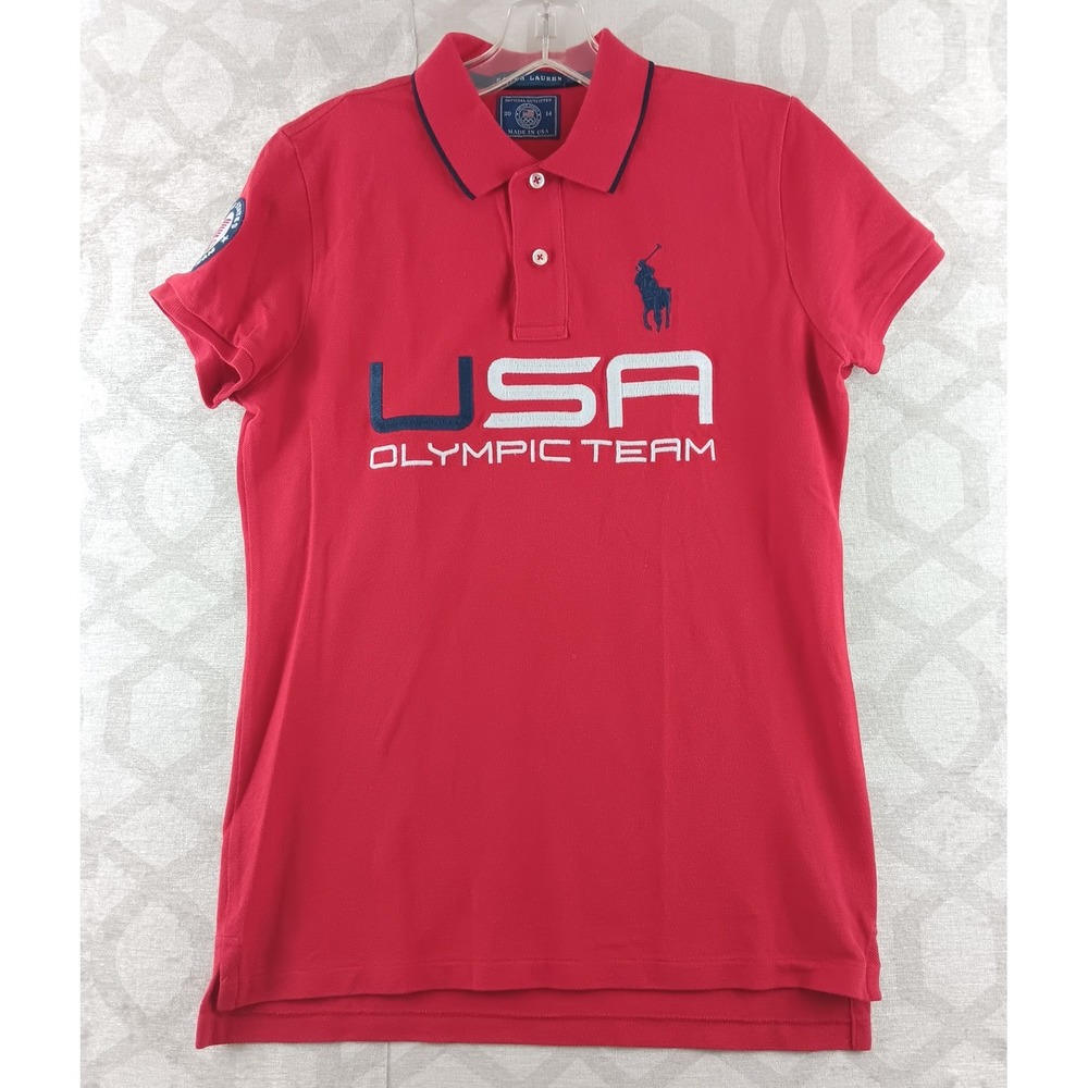 Ralph Lauren 2014 Team USA Olympic‎ Polo Shirt Mens Small Red